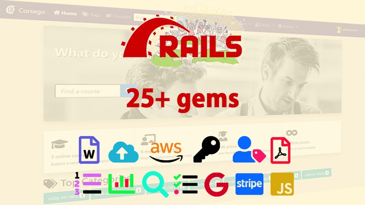 Ruby on Rails: Learn 25+ gems and build a Startup MVP course thumbnail